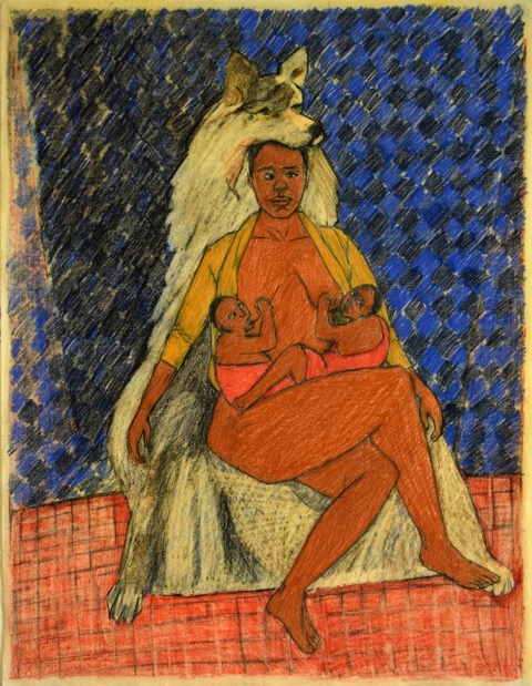 Mequitta Ahuja, Lupa II, Colored Pencil on Paper, 22inX17in, 2014 (1)