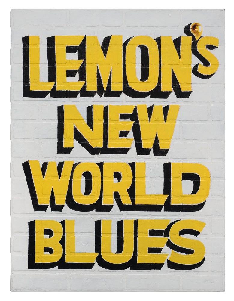 Jamal Cyrus, Lemon’s New World Blues, 2014, latex on masonite, 40 1/4 x 30 1/2 inches
