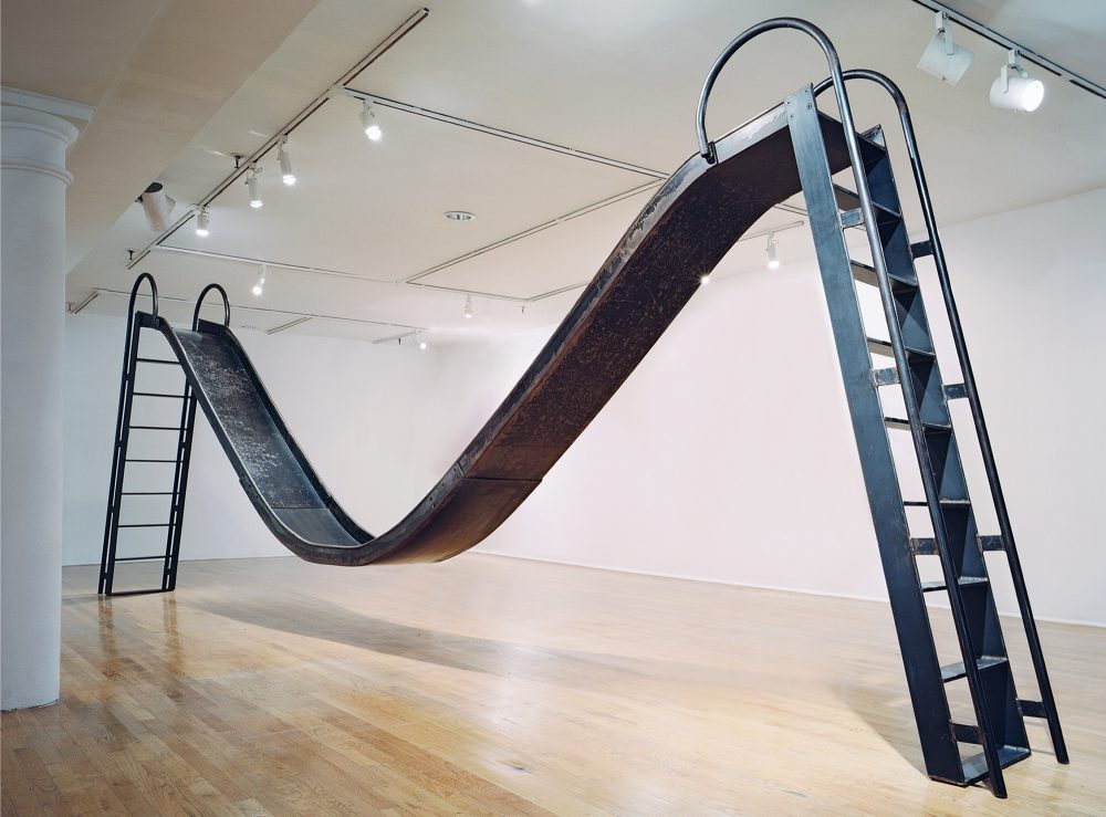 Karyn Olivier, Doubleslide, Views at The Studio Museum in Harlem (NY, NY), 2006, steel, 7 1/2 h x 25 w x 22 d inches