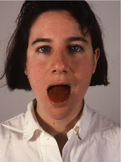 Martha Schlitt, Self-portrait with Paprika, 1994, photograph, 8 x 10 inches. Image courtesy of www.marthaschlitt.com