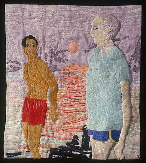 Darrel Morris, Untitled (of ages), embroidery and appliqué, 11.5 x 9.75 inches. Image courtesy of www.packergallery.com